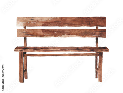 A rustic wooden bench showcasing craftsmanship, perfect for outdoor relaxation and enhancing garden aesthetics.