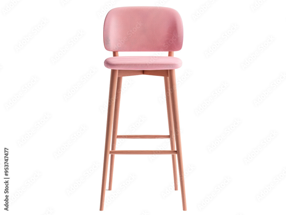 Elegant pink bar stool with a wooden frame, perfect for modern kitchens and stylish interiors. Elegant pink bar stool with a wooden frame, perfect for modern kitchens and stylish interiors.
