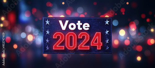 United States presidential election in 2024. 2024 banner for election campaign.  photo