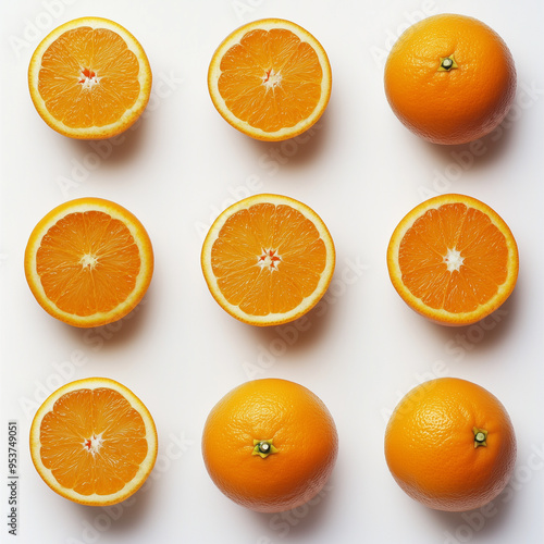 oranges on a clean white background