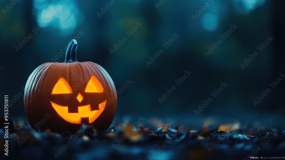 Mystical Halloween Pumpkin on a Foggy Night, Ideal for Spooky Themes and Haunting Backgrounds Mystical Halloween Pumpkin on a Foggy Night, Ideal for Spooky Themes and Haunting Backgrounds
