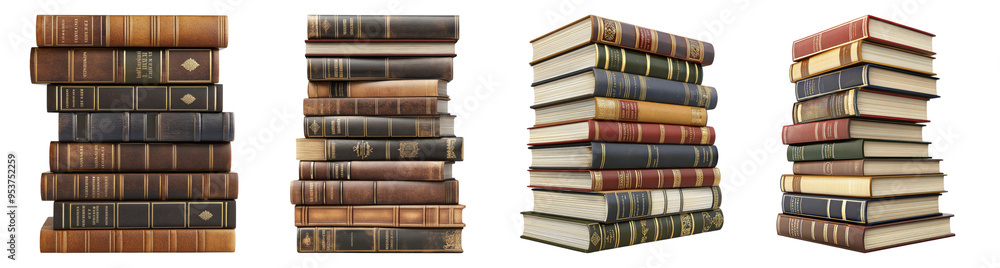 Stack of Antique Books with Leather Bindings Stack of Antique Books with Leather Bindings