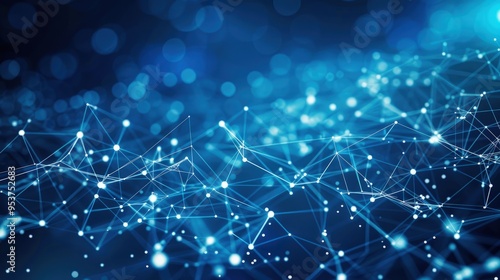 A digital representation of interconnected lines and dots, symbolizing data networks and technology.