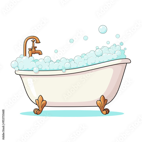 illustration of a bath in the bathroom