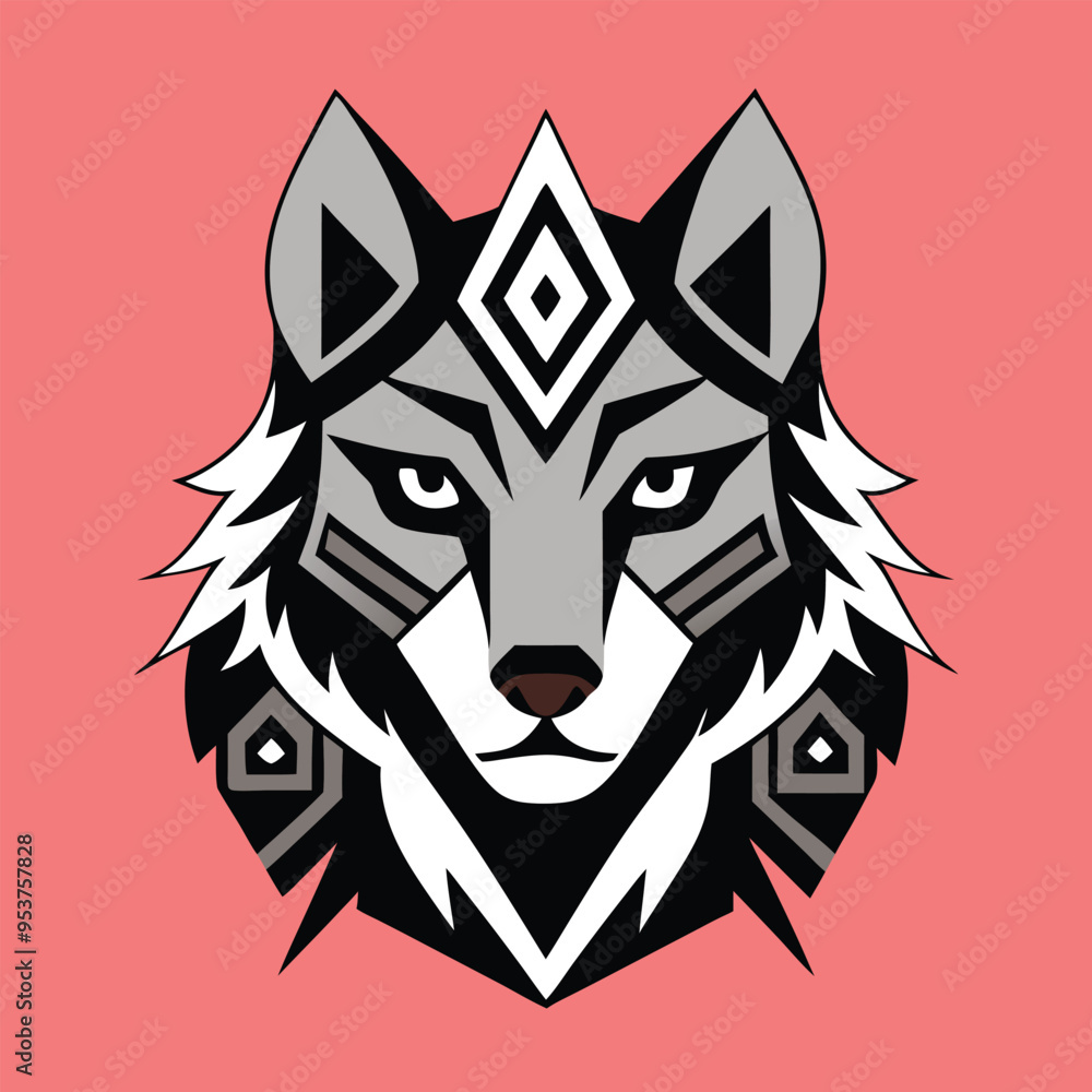 Tribal Wolf Head logo vector illustration for unique designs and branding projects. Tribal Wolf Head logo vector illustration for unique designs and branding projects.