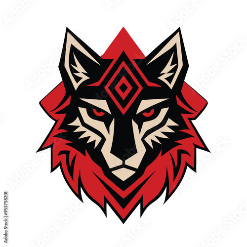 Wallpaper Mural Tribal Wolf Head logo vector illustration for unique designs and branding projects. Torontodigital.ca
