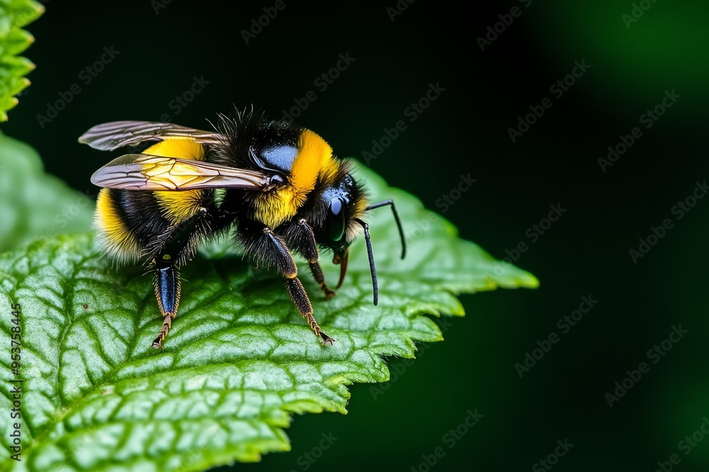 Bumblebees, on a cool morning, slow but steady begin their work as the day warms up Bumblebees, on a cool morning, slow but steady begin their work as the day warms up