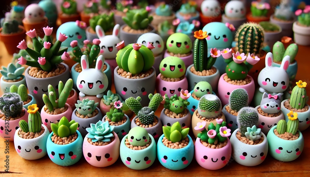 Adorable Kawaii Cactus and Succulent Pots with Cute Faces - Miniature Plant Collection
Adorable Kawaii Cactus and Succulent Pots with Cute Faces - Miniature Plant Collection