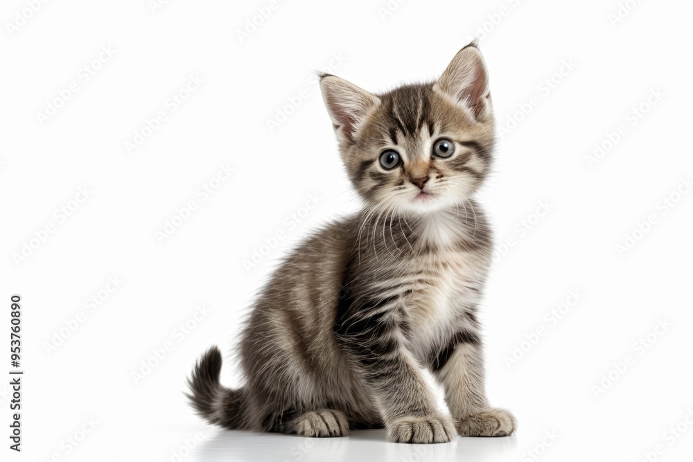 there is a small kitten sitting on a white surface there is a small kitten sitting on a white surface