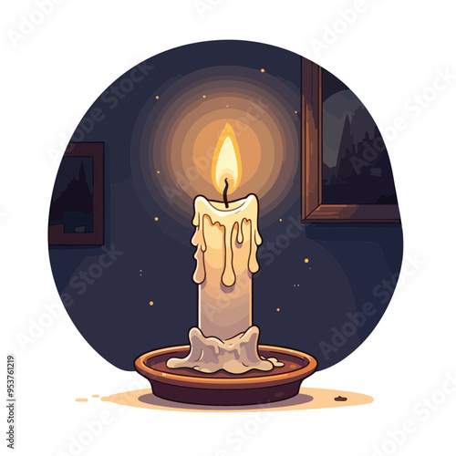illustration of a burning candle