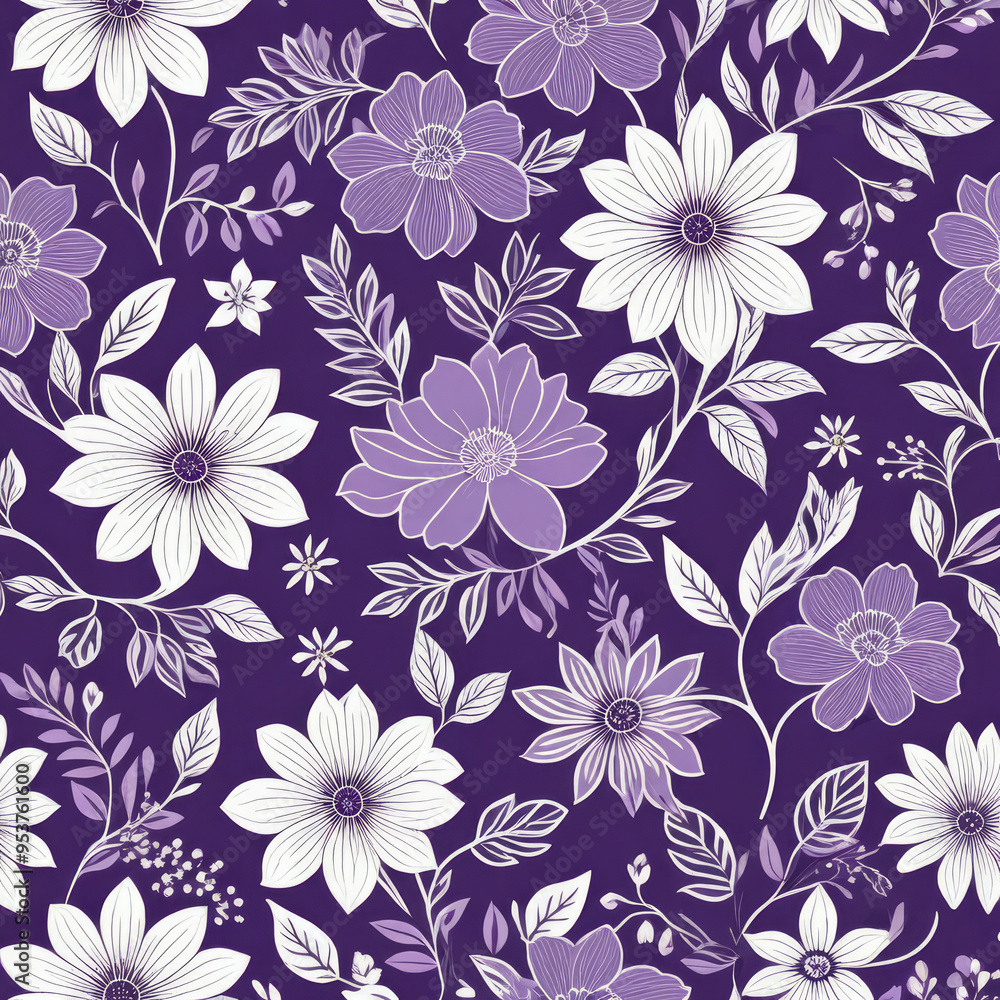 seamless floral background with Generative ai seamless floral background with Generative ai