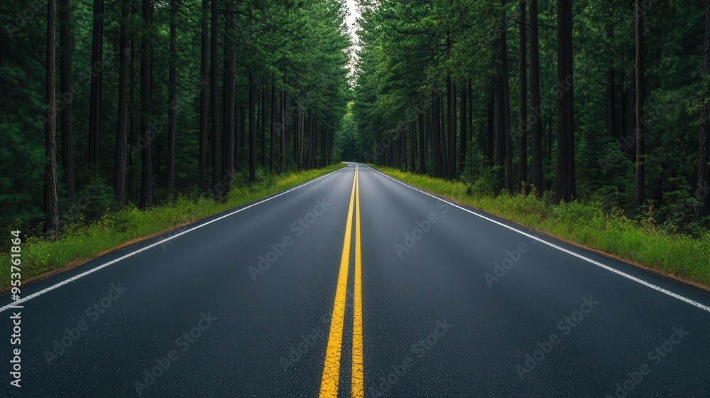 Endless Journey through Tall Pines, a winding road vanishing into the horizon invites exploration, surrounded by majestic trees whispering untold adventures. Endless Journey through Tall Pines, a winding road vanishing into the horizon invites exploration, surrounded by majestic trees whispering untold adventures.