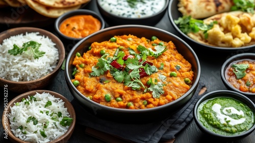 Traditional Indian Meal with Baingan Bharta