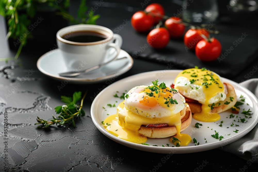 Delicious Eggs Benedict on a Plate Delicious Eggs Benedict on a Plate