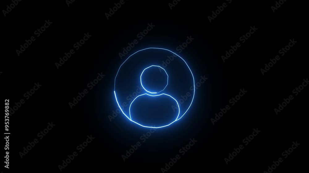 people blue color man icon glowing saber video on a background people blue color man icon glowing saber video on a background