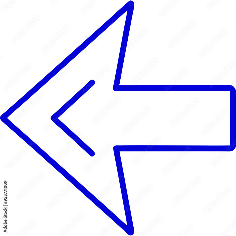 Blue Left Arrow Geometric Simple Navigation Icon Blue Left Arrow Geometric Simple Navigation Icon