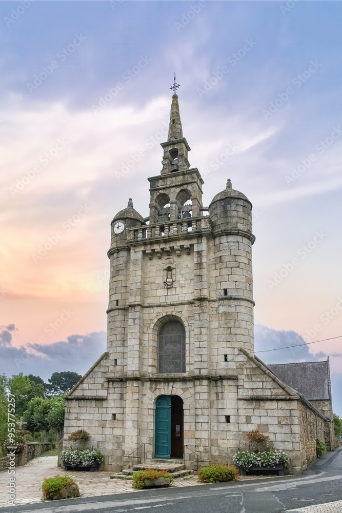 The city of Lezardrieux in Brittany, Saint-Jean-Baptiste church, beautiful monument.