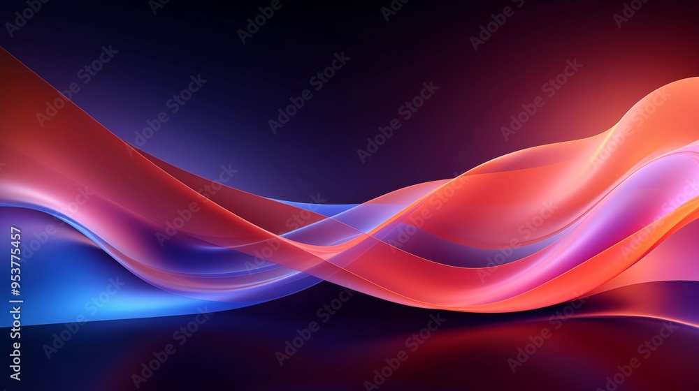 Abstract Digital Technology Background with Wavy Lines and Glowing Light in Orange and Blue Gradient on a Dark Color Palette, High-Quality 8K Resolution Wallpaper Abstract Digital Technology Background with Wavy Lines and Glowing Light in Orange and Blue Gradient on a Dark Color Palette, High-Quality 8K Resolution Wallpaper