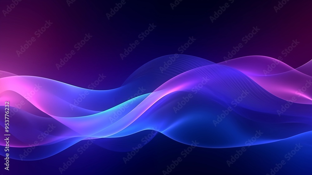 Mysterious Dark Purple Background with Colorful Flowing Light Lines and Gradient Waves, Futuristic Technology Design for Graphic Backgrounds and Wallpaper Mysterious Dark Purple Background with Colorful Flowing Light Lines and Gradient Waves, Futuristic Technology Design for Graphic Backgrounds and Wallpaper