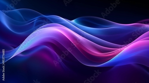 Wallpaper Mural Mysterious Dark Purple and Blue Background with Colorful Flowing Light Lines and Gradient Waves, Futuristic Technology Design for Graphic Backgrounds and Wallpaper Torontodigital.ca