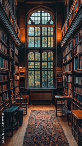 Wallpaper Mural A cozy library filled with books, illuminated by natural light, inviting readers to explore its literary treasures. Torontodigital.ca
