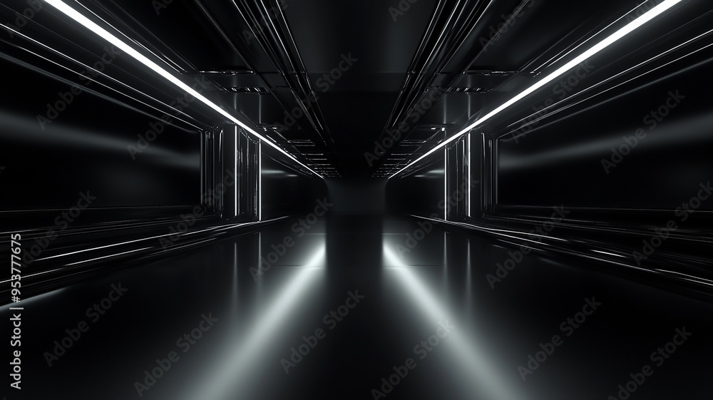 Grey Floor. Abstract Black Backdrop with Clean Studio Room Background Grey Floor. Abstract Black Backdrop with Clean Studio Room Background
