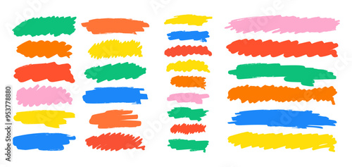 Colorful Broad Brush Strokes Displaying Vibrant Abstract Textures For Creative Projects, Digital Art And Inspiration