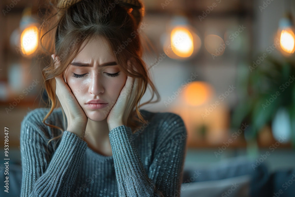 young woman suffering from headache