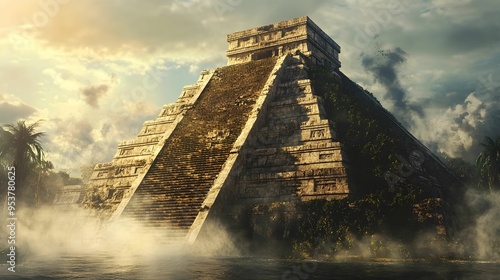 AZTEC PYRAMID. BACKGROUND. WALLPAPER 