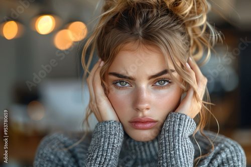 young woman suffering from headache