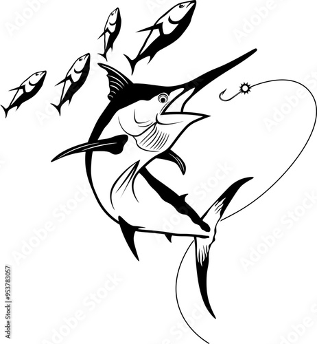 Fishing Bait Logo Of Swordfish Logo