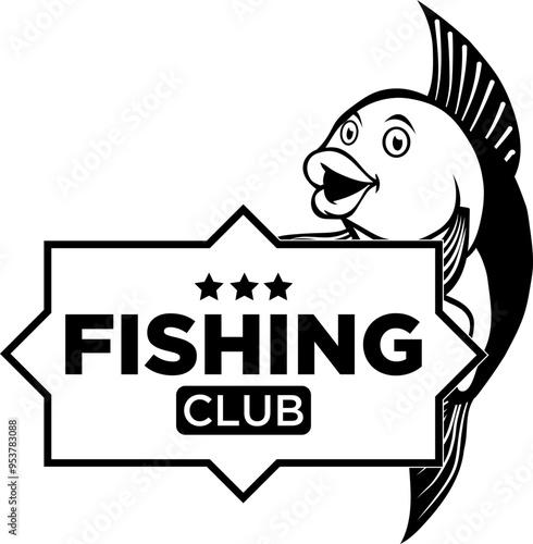 Fishing Club Logo Of Aquarium Fish