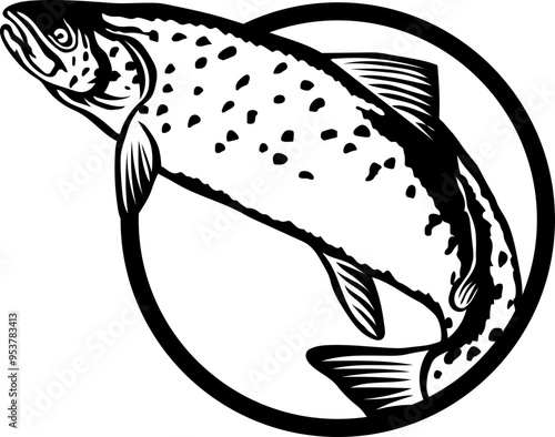Fishing logo Of Atlantic Salmon
