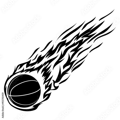 Flaming Astroid Basketball