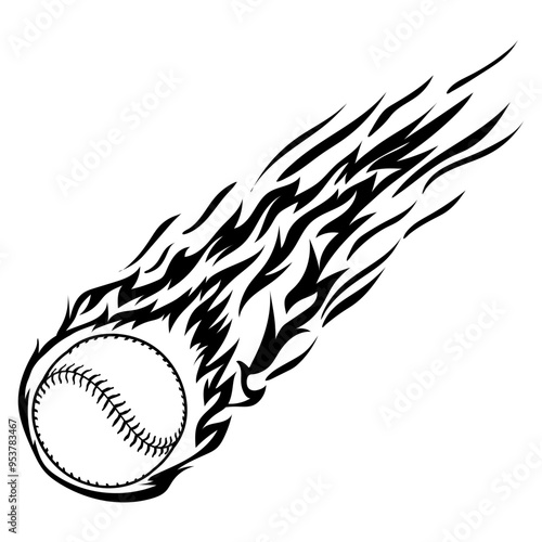 Flaming Astroid Baseball