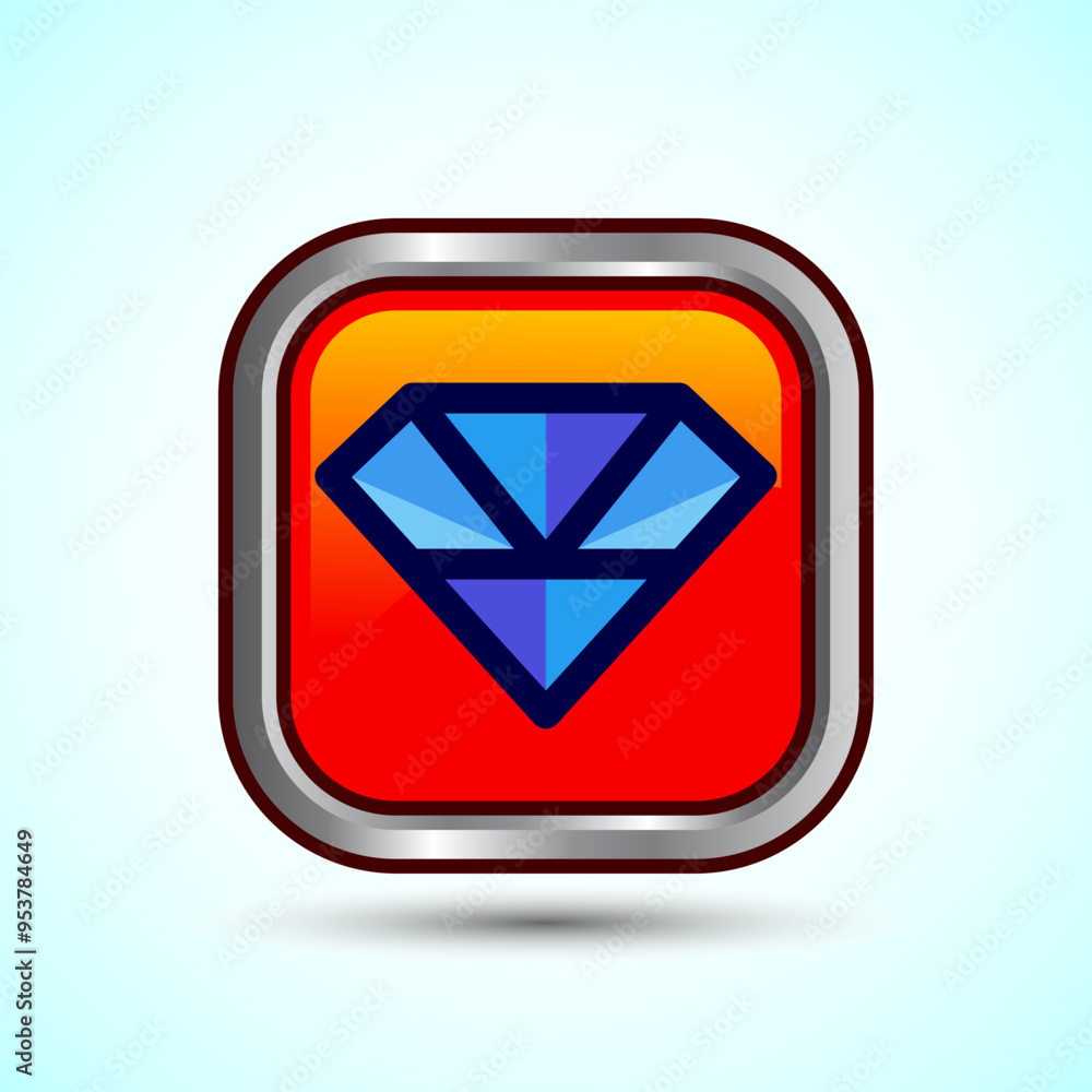 Diamond Icon Button Design Illustration. Jewel and Gem Icon Diamond Icon Button Design Illustration. Jewel and Gem Icon