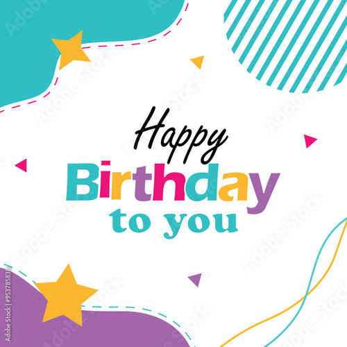 Happy birthday greeting vector design. Happy birthday greeting text. Birthday card vector illustration
