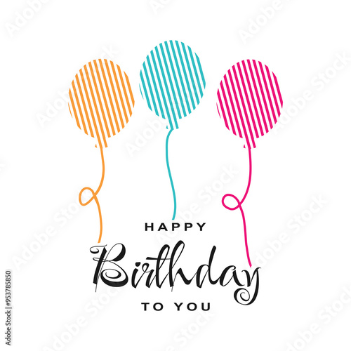 Happy birthday greeting vector design. Happy birthday greeting text. Birthday card vector illustration
