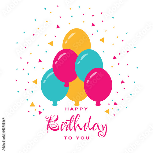 Happy birthday greeting vector design. Happy birthday greeting text. Birthday card vector illustration