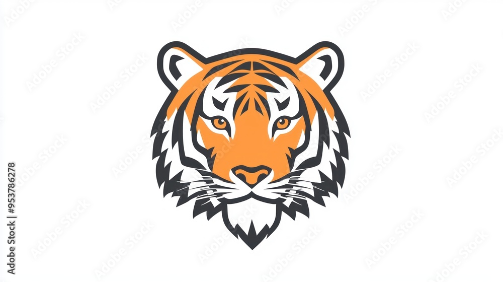 A zoo icon with a tiger’s face in bold, striking lines, perfect for a zoo logo. A zoo icon with a tiger’s face in bold, striking lines, perfect for a zoo logo.