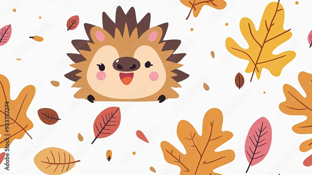 Cute cartoon hedgehog pattern Cute cartoon hedgehog pattern