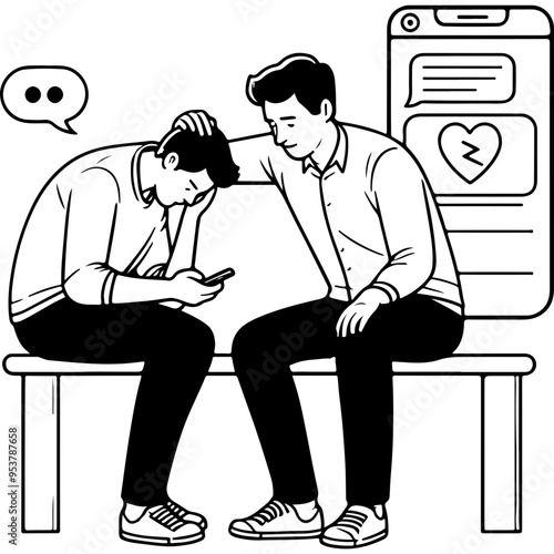 Friend Consoling Friend Over Broken Heart.
