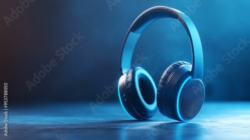 AIpowered headphones with visualized sound effects, immersive listening, advanced technology photo