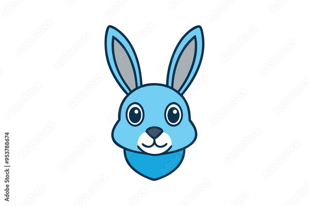 Fototapeta premium Rabbit Head Icon Vector Art And Illustration