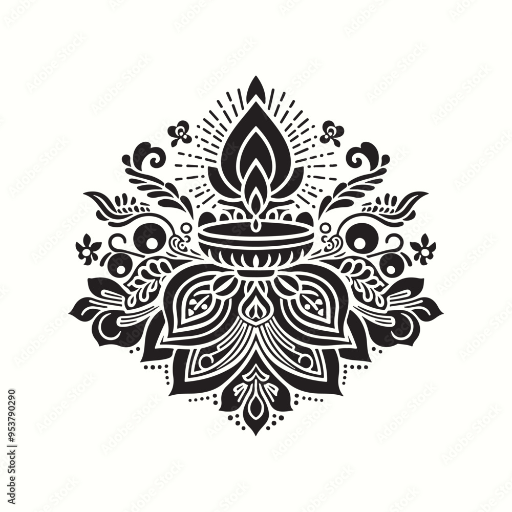 Fototapeta premium Charming Mandela Silhouette Vector Artwork