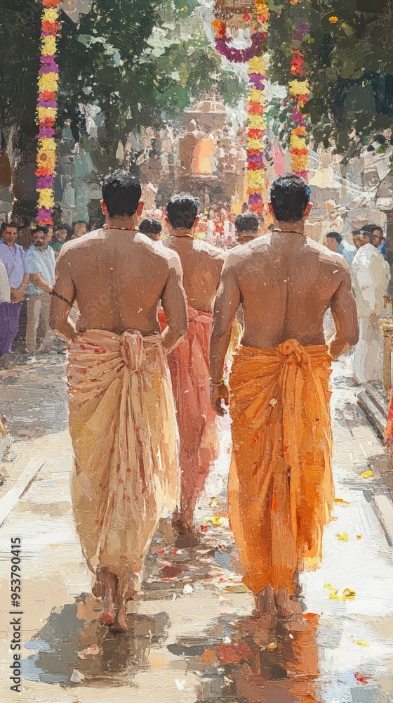 Fototapeta premium Dhoti Traditional Ceremony Hinduism Religion Spiritual Symbol