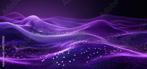 Abstract Purple Digital Wave Background