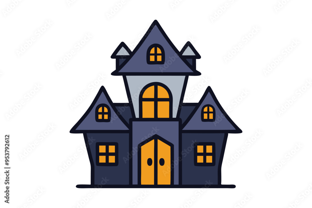 Haunted Halloween Hpuse Icon Vector Illustration Haunted Halloween Hpuse Icon Vector Illustration