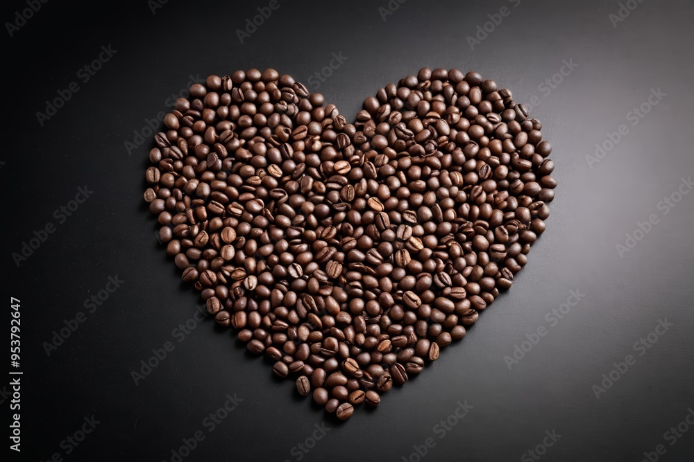 araffe heart made of coffee beans on a black background araffe heart made of coffee beans on a black background