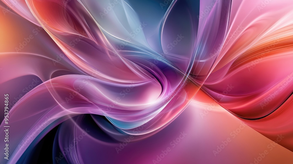 Modern 3D abstract design with flowing, lines and glass texture Modern 3D abstract design with flowing, lines and glass texture